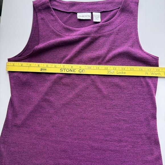Chico's Knit Heather Round Neck Pullover Tank Top Purple Size 2 - Picture 5 of 7